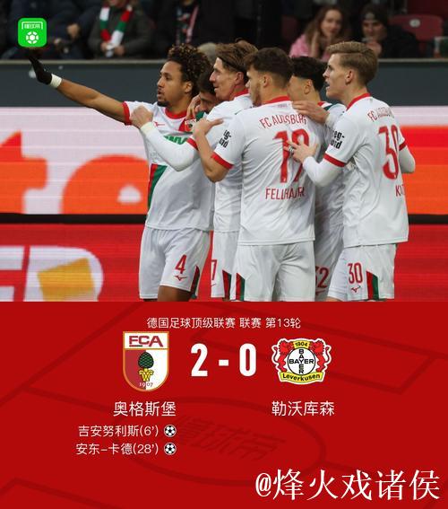 半场:奥格斯堡2-0勒沃库森,吉安努利斯传射, 半场:奥格斯堡2-0勒沃库森,吉安努利斯传射,